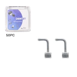 50Pcs Dental Orthodontic Lingual Buttons Crimpable Hook Metal Composite Bondable Traction Hook Clear Ceramic Hook On Arch Wire