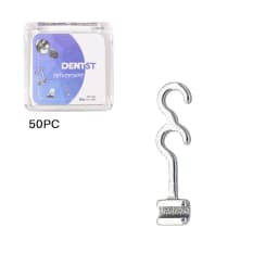 50Pcs Dental Orthodontic Lingual Buttons Crimpable Hook Metal Composite Bondable Traction Hook Clear Ceramic Hook On Arch Wire