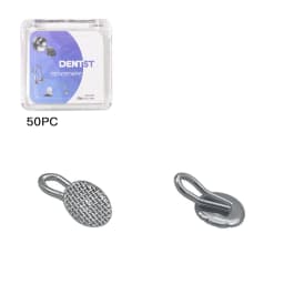 50Pcs Dental Orthodontic Lingual Buttons Crimpable Hook Metal Composite Bondable Traction Hook Clear Ceramic Hook On Arch Wire