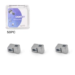 50Pcs Dental Orthodontic Lingual Buttons Crimpable Hook Metal Composite Bondable Traction Hook Clear Ceramic Hook On Arch Wire
