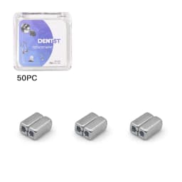 50Pcs Dental Orthodontic Lingual Buttons Crimpable Hook Metal Composite Bondable Traction Hook Clear Ceramic Hook On Arch Wire