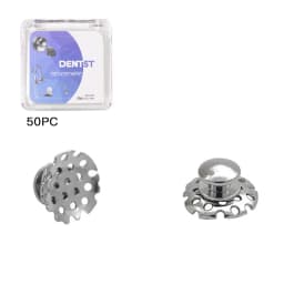 50Pcs Dental Orthodontic Lingual Buttons Crimpable Hook Metal Composite Bondable Traction Hook Clear Ceramic Hook On Arch Wire