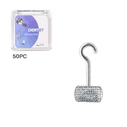 50Pcs Dental Orthodontic Lingual Buttons Crimpable Hook Metal Composite Bondable Traction Hook Clear Ceramic Hook On Arch Wire