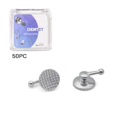 50Pcs Dental Orthodontic Lingual Buttons Crimpable Hook Metal Composite Bondable Traction Hook Clear Ceramic Hook On Arch Wire