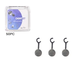 50Pcs Dental Orthodontic Lingual Buttons Crimpable Hook Metal Composite Bondable Traction Hook Clear Ceramic Hook On Arch Wire
