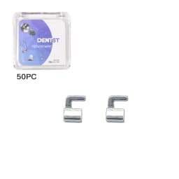 50Pcs Dental Orthodontic Lingual Buttons Crimpable Hook Metal Composite Bondable Traction Hook Clear Ceramic Hook On Arch Wire