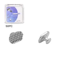 50Pcs Dental Orthodontic Lingual Buttons Crimpable Hook Metal Composite Bondable Traction Hook Clear Ceramic Hook On Arch Wire