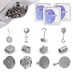 50Pcs Dental Orthodontic Lingual Buttons Crimpable Hook Metal Composite Bondable Traction Hook Clear Ceramic Hook On Arch Wire