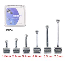 50Pcs Dental Orthodontic Lingual Buttons Crimpable Hook Metal Composite Bondable Traction Hook Clear Ceramic Hook On Arch Wire