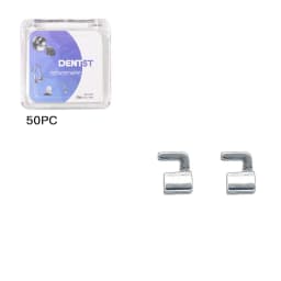 50Pcs Dental Orthodontic Lingual Buttons Crimpable Hook Metal Composite Bondable Traction Hook Clear Ceramic Hook On Arch Wire