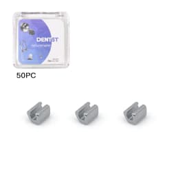 50Pcs Dental Orthodontic Lingual Buttons Crimpable Hook Metal Composite Bondable Traction Hook Clear Ceramic Hook On Arch Wire