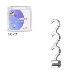 50Pcs Dental Orthodontic Lingual Buttons Crimpable Hook Metal Composite Bondable Traction Hook Clear Ceramic Hook On Arch Wire