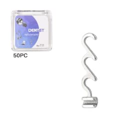 50Pcs Dental Orthodontic Lingual Buttons Crimpable Hook Metal Composite Bondable Traction Hook Clear Ceramic Hook On Arch Wire
