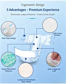 Adult Diapers Disposable Incontinence Underwear Elderly Diapers Leak Proof Highly Absorbent Care Underwear Men Women