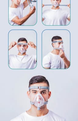 F5A/F5 CPAP Full Face Mask Soft Silicone Pad S/M/L Size Anti Snoring Sleep Treatment Accessories Suitable CPAP Ventilator
