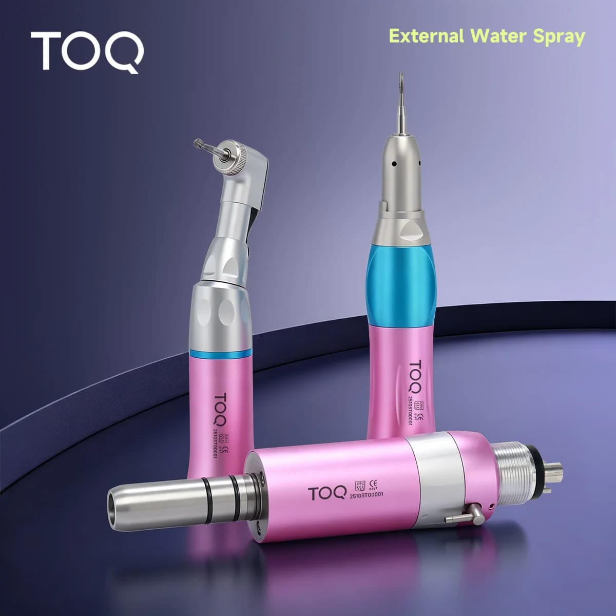 External Dental Low Speed Handpiece Kit Air Turbine Straight Contra Angle Air Motor Inner Water Spray 2/4Holes Turbine Handpiece