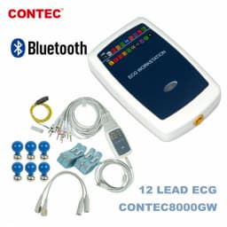 CONTEC8000GW Bluetooth ECG Workstation 12-lead Resting EKG Recorder System PC SW BP