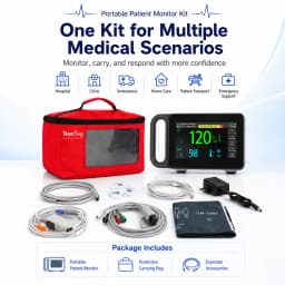 Resoxy E7 Portable 7 Inch Touch Screen Patient Monitor 6-Parameter ICU Vital Signs Tracking Monitor for Hospital & Clinic