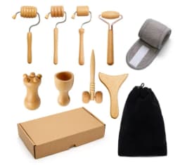 Wooden Face Massage Roller Facial Lifting Wrinkle Remover Face Anti-Cellulite Gua Sha Tool Facial Tissue Maderotherapy Roller