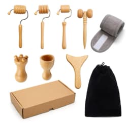 Wooden Face Massage Roller Facial Lifting Wrinkle Remover Face Anti-Cellulite Gua Sha Tool Facial Tissue Maderotherapy Roller