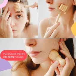 Wooden Face Massage Roller Facial Lifting Wrinkle Remover Face Anti-Cellulite Gua Sha Tool Facial Tissue Maderotherapy Roller