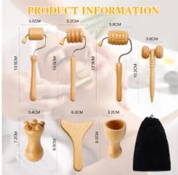 Wooden Face Massage Roller Facial Lifting Wrinkle Remover Face Anti-Cellulite Gua Sha Tool Facial Tissue Maderotherapy Roller