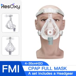 RESOXY CPAP Full Face Mask Auto BiPAP CPAP Mouth Mask Medical Silicon Full Facial Mask With Headgear for Sleep Apnea Snoring