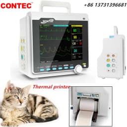 CONTEC Manufacture Veterinary VET Vital Signs Patient Monitor Multi-Parameter Use (Printer, IBP, Etco2,Carrying Bag Optional)