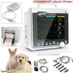CONTEC Manufacture Veterinary VET Vital Signs Patient Monitor Multi-Parameter Use (Printer, IBP, Etco2,Carrying Bag Optional)
