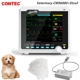 CONTEC Manufacture Veterinary VET Vital Signs Patient Monitor Multi-Parameter Use (Printer, IBP, Etco2,Carrying Bag Optional)
