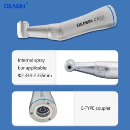 DEASIN Dental Inner Water Spray 1:1 Low Speed Turbine E- generator Contra Angle Blue ring Air motor Low speed handpiece