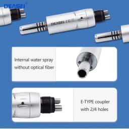DEASIN Dental Inner Water Spray 1:1 Low Speed Turbine E- generator Contra Angle Blue ring Air motor Low speed handpiece