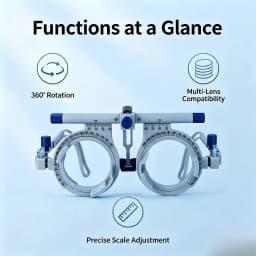 Adjustable Trial Lens Frame Titanium Alloy Ophthalmic Trial Frame PD 48-80mm Lightweight Optometry Eyeglasses Test Frame