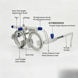 Adjustable Trial Lens Frame Titanium Alloy Ophthalmic Trial Frame PD 48-80mm Lightweight Optometry Eyeglasses Test Frame