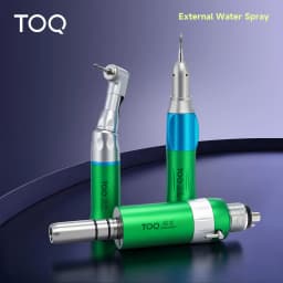 TOQ 2/4 Holes Pneumatic Air Turbine 3Pcs/Set Dental Low Speed Handpiece Kit Straight Handpiece Contra Angle Air Motor Colorful
