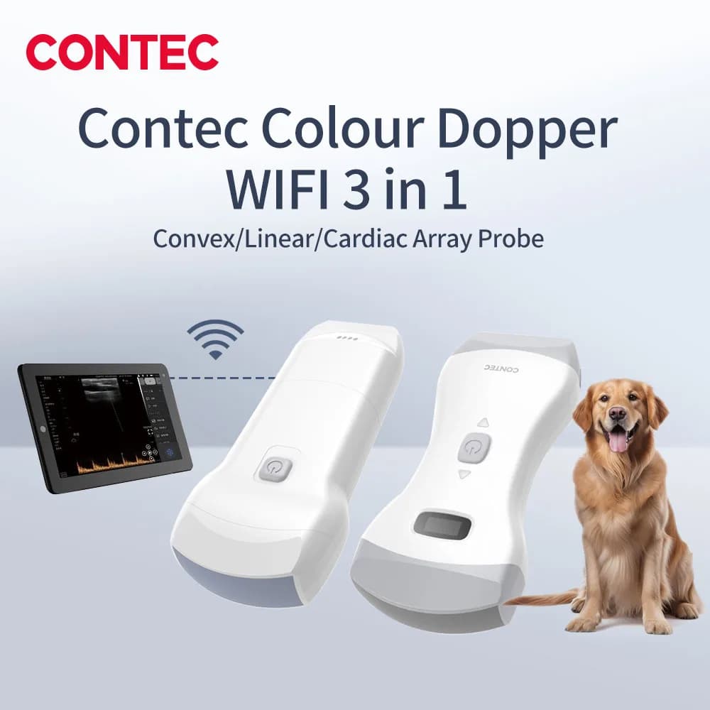 CONTEC Veterinary Color Doppler Ultrasound Machine Convex & Linear Probe for Animals Pet with WiFi and Software