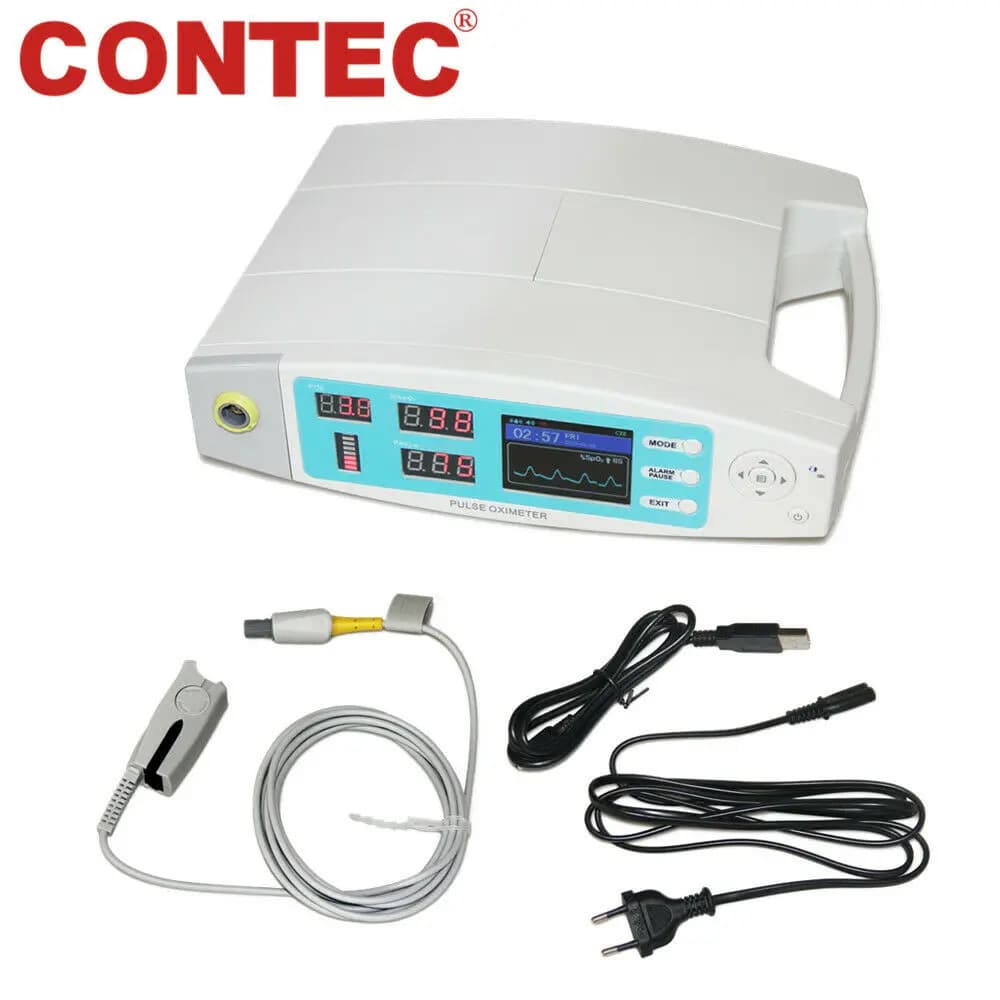 CONTEC CMS70A Desktop Finger Pulse Oximeter Blood Oxygen Monitor Tonometer SpO2 Pulse Rate PI Alarm+ USB