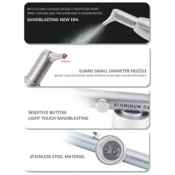 Dental Air Polisher with Water Spray Aluminum Oxide Air Abrasion Sandblaster Teeth Whitening Oral Cleaning Dentistry Instrument