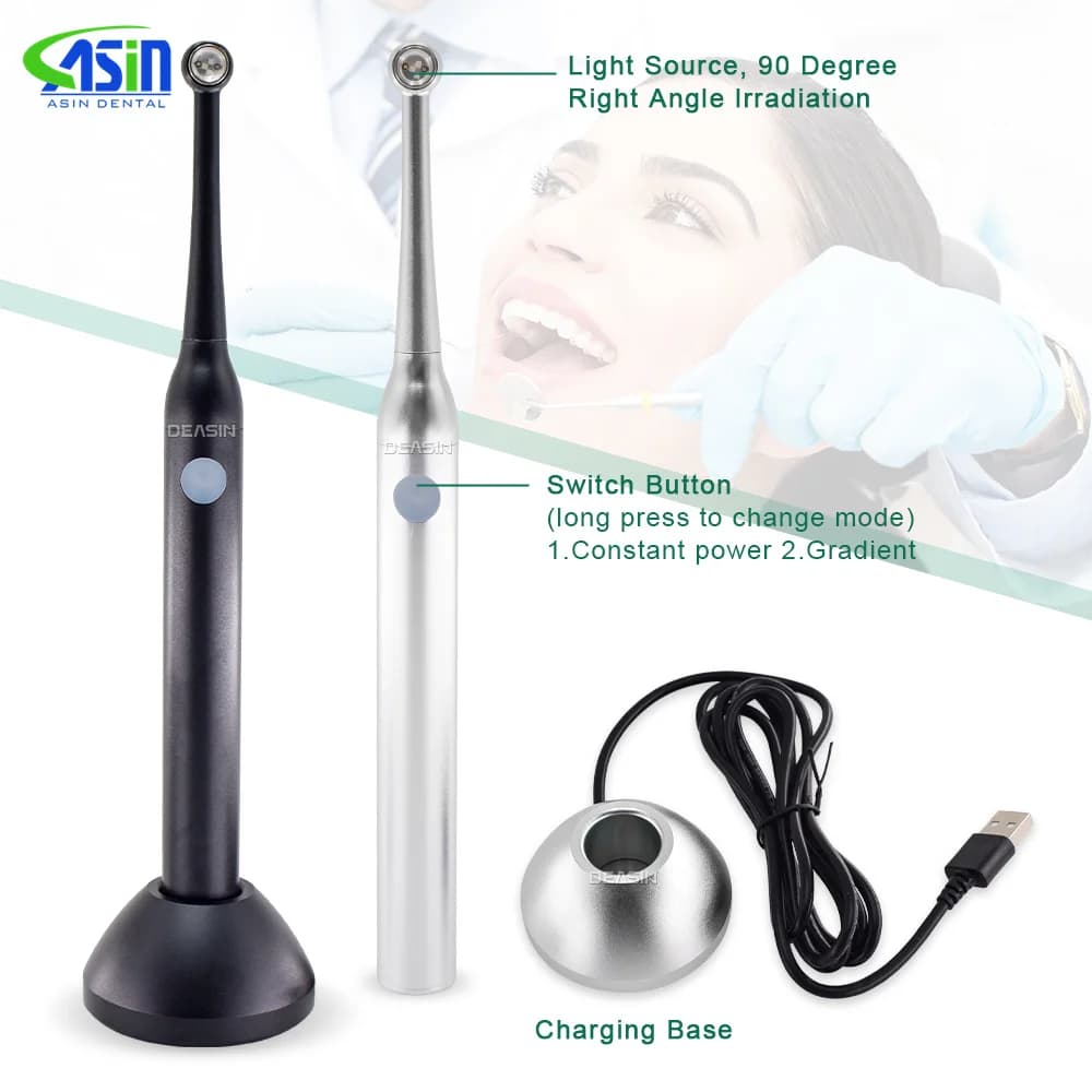 Dental Wireless LED Cure Light Lamp 1 Second Curing High Power Wide Spectrum 2200mW/Cm² Dentist Instrument