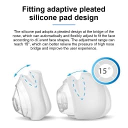 Yuwell YN03 Nasal Mask with Headgear Tube Silicon Gel Cushion for APAP CPAP Machine Sleep Apnea Anti Snoring Wide Field of View