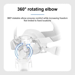 Yuwell YN03 Nasal Mask with Headgear Tube Silicon Gel Cushion for APAP CPAP Machine Sleep Apnea Anti Snoring Wide Field of View