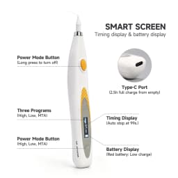 Dental Endo Sonic Activator 3 Modes Root Canal Irrigator with 60Pcs Flexible Tips Endo Activator for Endodontic Treatment