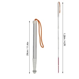 Foldable Blind Walking Cane Blind Cane Reflective Titanium Alloy Easy Grip Lightweight Sturdy for Elderly Vision Impaired People