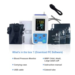 CONTEC ABPM50 24Hours Dynamic NIBP Holter Upper Arm Digital Blood Pressure Monitor with PC Software Adult Cuff/Large Adult Cuf