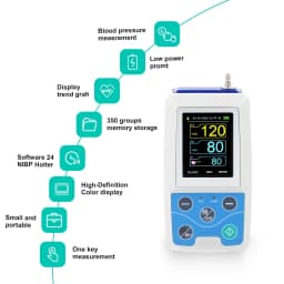 CONTEC ABPM50 24Hours Dynamic NIBP Holter Upper Arm Digital Blood Pressure Monitor with PC Software Adult Cuff/Large Adult Cuf