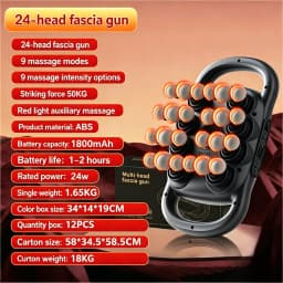 24/28/48/66 Heads Body Fascia Massage Gun High Frequency Vibration Strong Power Muscle Massager Neck Shoulder Waist Back Relax
