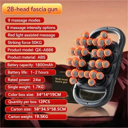 24/28/48/66 Heads Body Fascia Massage Gun High Frequency Vibration Strong Power Muscle Massager Neck Shoulder Waist Back Relax