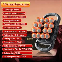 24/28/48/66 Heads Body Fascia Massage Gun High Frequency Vibration Strong Power Muscle Massager Neck Shoulder Waist Back Relax