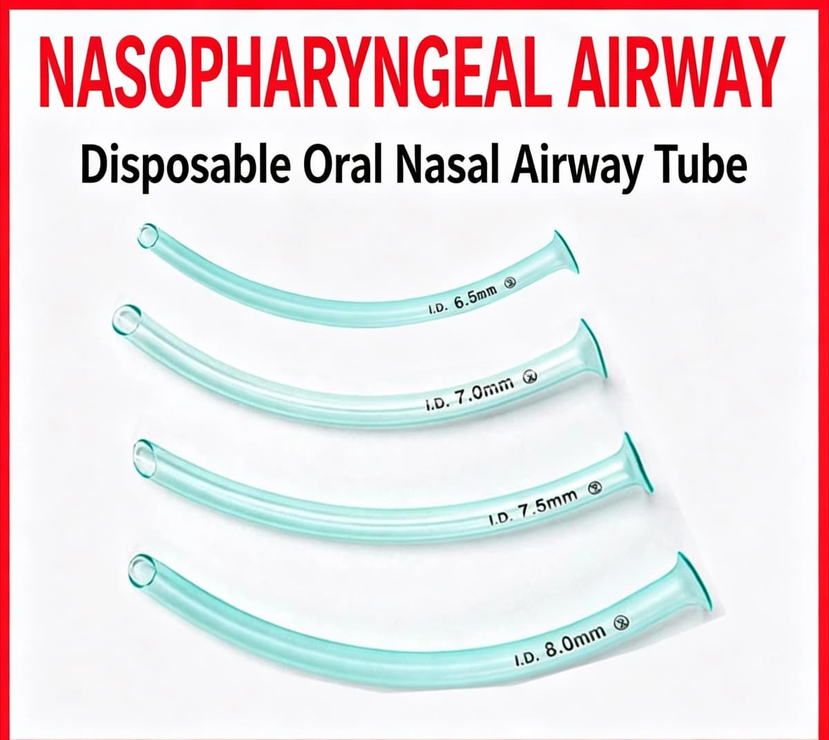 1pcs High-flow Nasal Cannula Oxygen Tube Nasopharyngeal Airway Respiratory Emergency Aid Airway Tube For Emergency First Aid