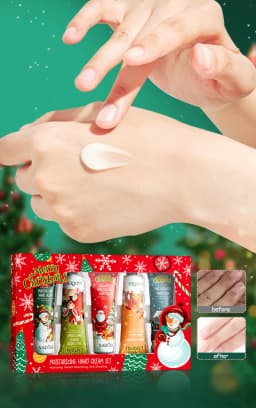 SADOER Christmas Gift Set 5Pcs Hand Cream Autumn Winter Moisturizing Anti‑Dry Crack Repair Smooth Fragrance Hand Care Lotion